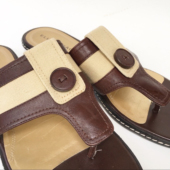 Ellen Tracy ‘Selena’ Leather Sandals w/Button 8.5M - Picture 7 of 11